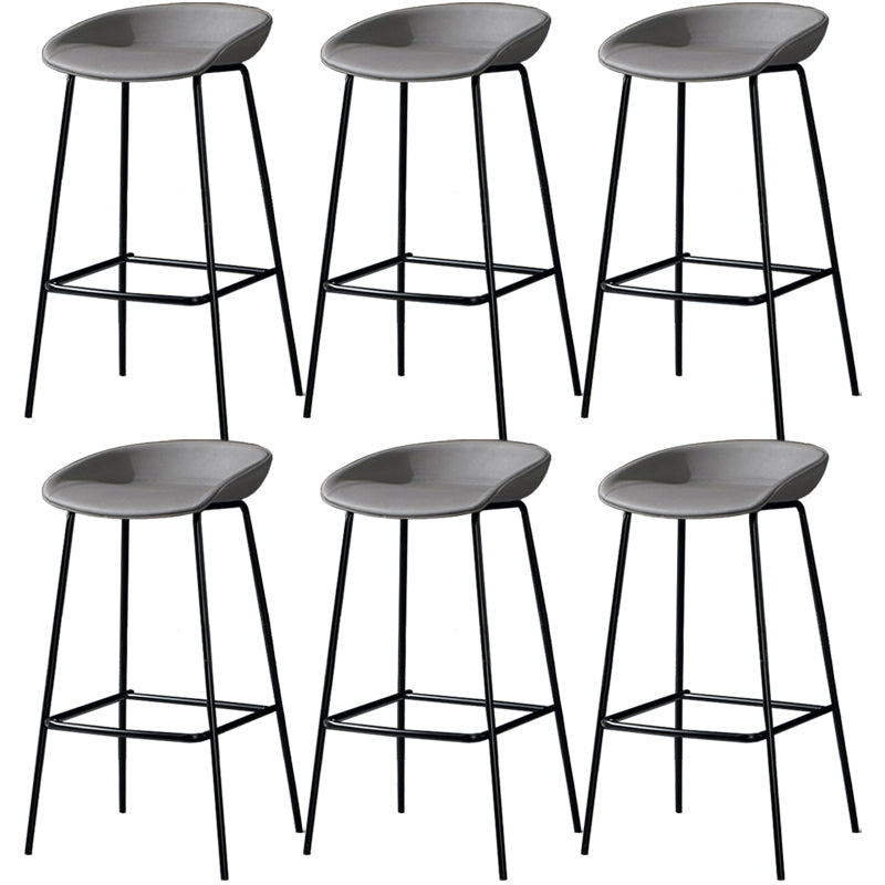 Contemporary Faux Leather Counter Stool Counter Height Bar Stool with Footrest