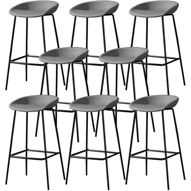 Contemporary Faux Leather Counter Stool Counter Height Bar Stool with Footrest