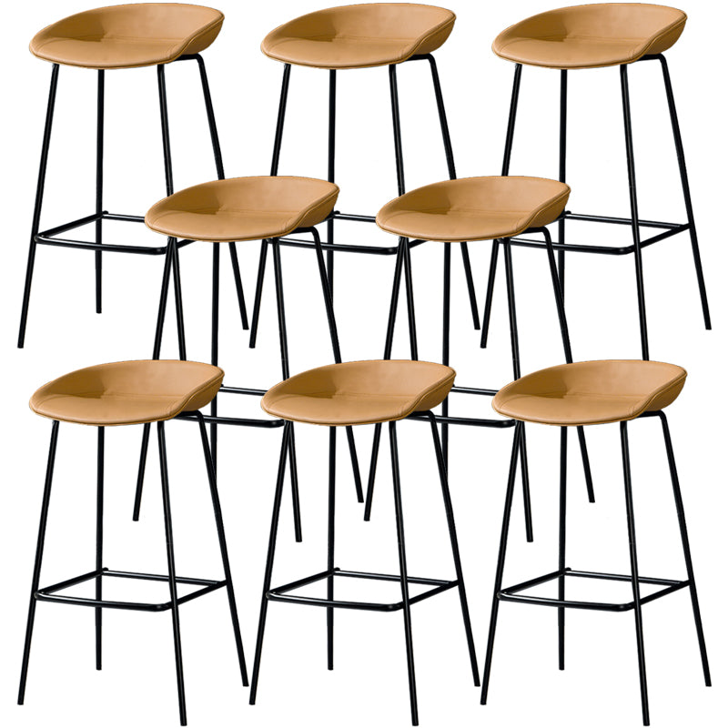 Contemporary Faux Leather Counter Stool Counter Height Bar Stool with Footrest