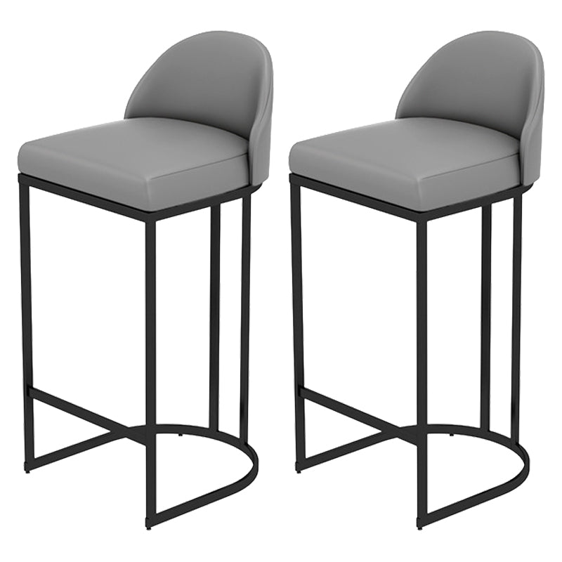 Modern Style Upholstered Counter Stool Low Back Bar Stool with Footrest