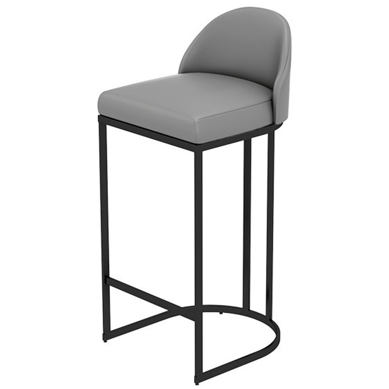 Modern Style Upholstered Counter Stool Low Back Bar Stool with Footrest