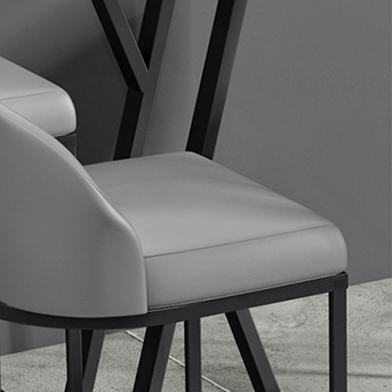 Modern Style Upholstered Counter Stool Low Back Bar Stool with Footrest