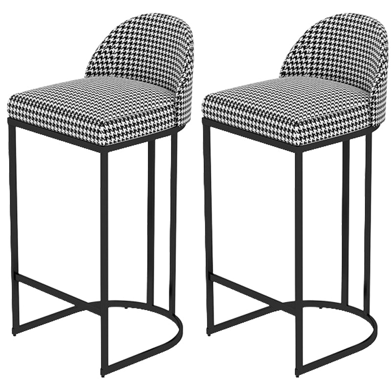 Modern Style Upholstered Counter Stool Low Back Bar Stool with Footrest