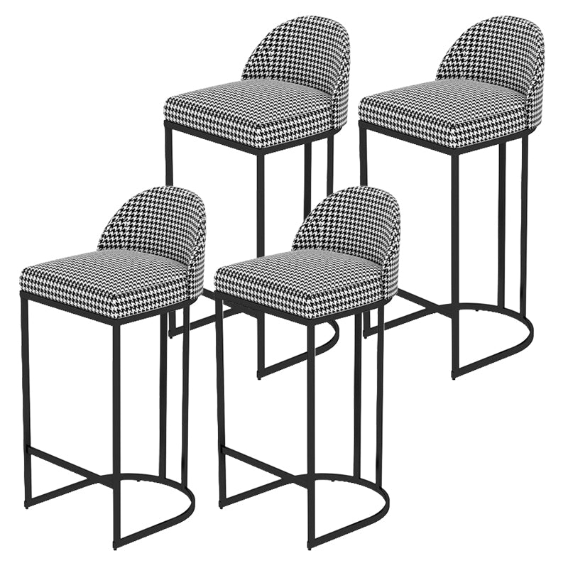 Modern Style Upholstered Counter Stool Low Back Bar Stool with Footrest