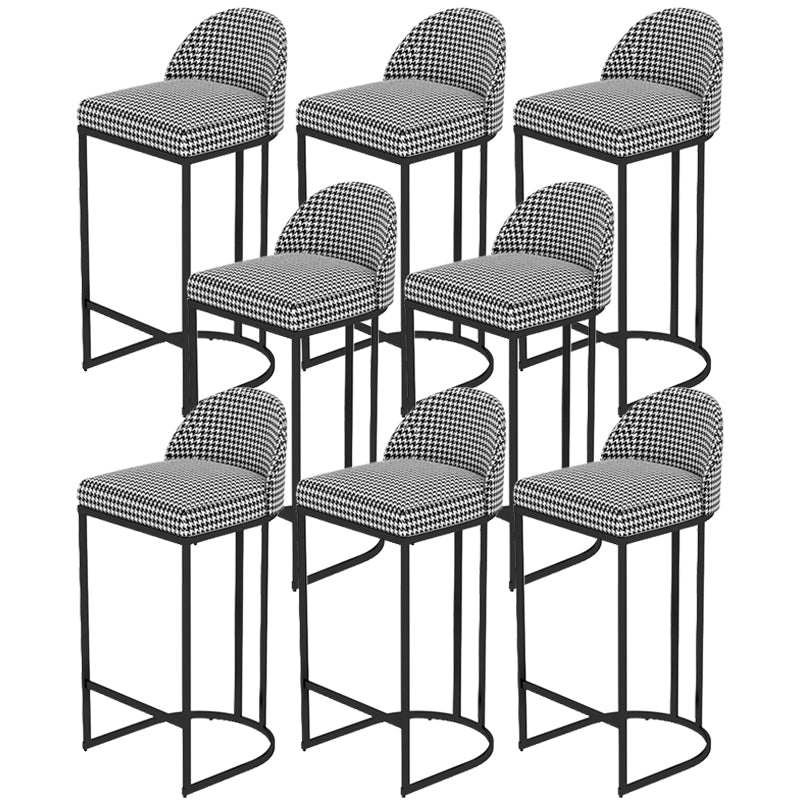 Modern Style Upholstered Counter Stool Low Back Bar Stool with Footrest