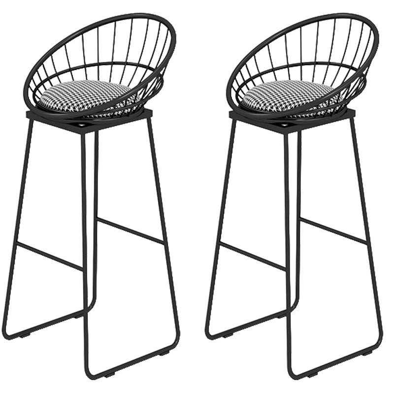 Modern Style Upholstered Counter Stool Low Back Bar Stool with Footrest