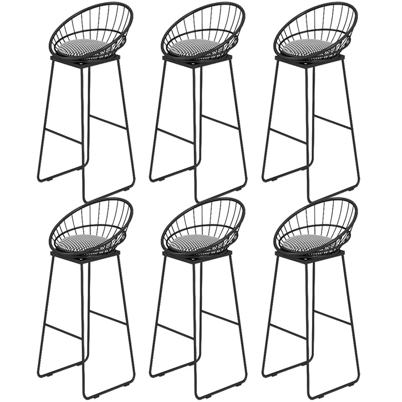 Modern Style Upholstered Counter Stool Low Back Bar Stool with Footrest