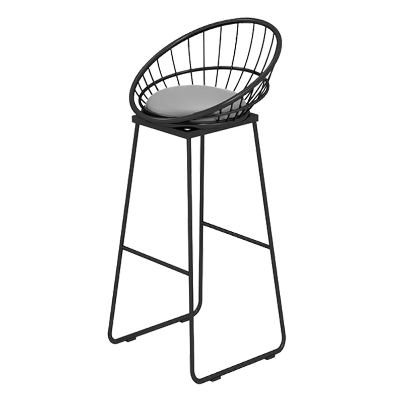 Modern Style Upholstered Counter Stool Low Back Bar Stool with Footrest