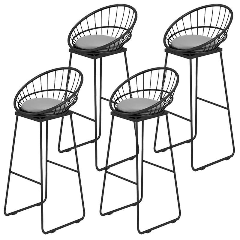 Modern Style Upholstered Counter Stool Low Back Bar Stool with Footrest