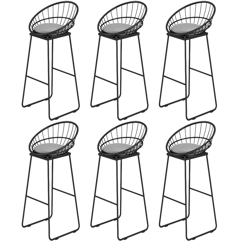 Modern Style Upholstered Counter Stool Low Back Bar Stool with Footrest