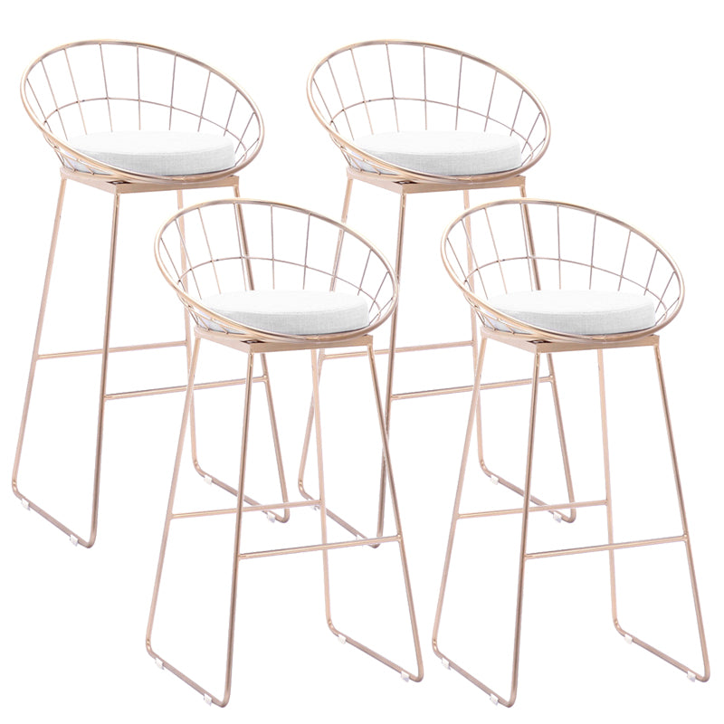 Scandinavian Style Counter Stool Upholstered Indoor Bar Stool with Footrest