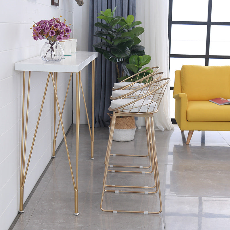 Scandinavian Style Counter Stool Upholstered Indoor Bar Stool with Footrest