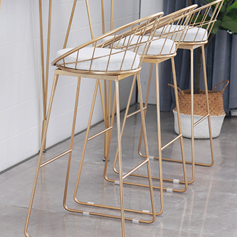 Scandinavian Style Counter Stool Upholstered Indoor Bar Stool with Footrest