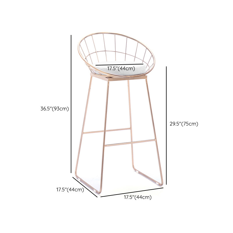 Scandinavian Style Counter Stool Upholstered Indoor Bar Stool with Footrest