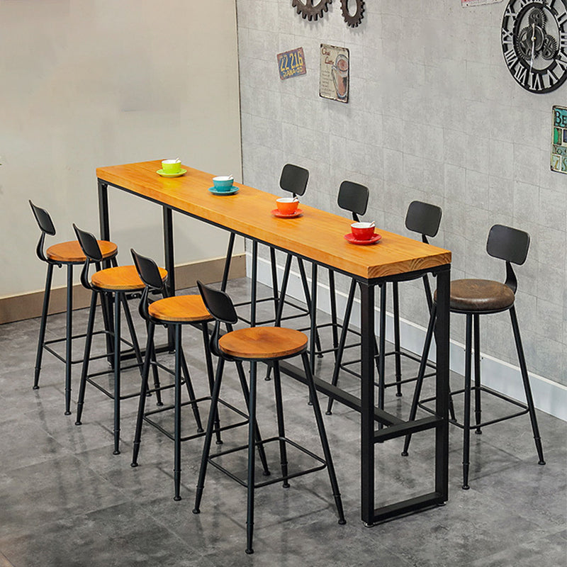 Contemporary Style Brown Barstool Low Back Bar Stool with Metal Legs