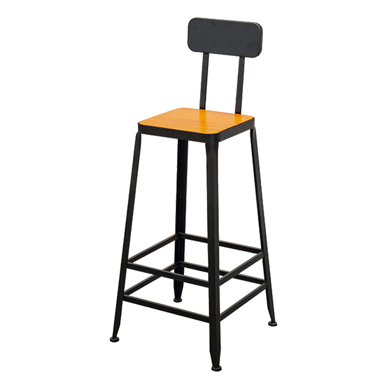 Contemporary Style Brown Barstool Low Back Bar Stool with Metal Legs