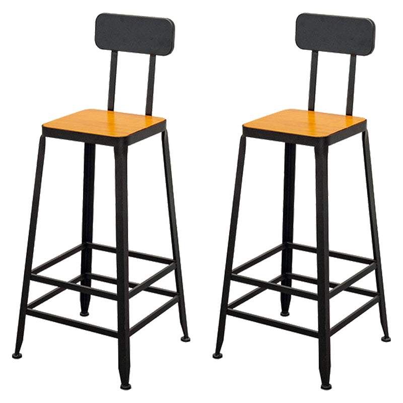 Contemporary Style Brown Barstool Low Back Bar Stool with Metal Legs