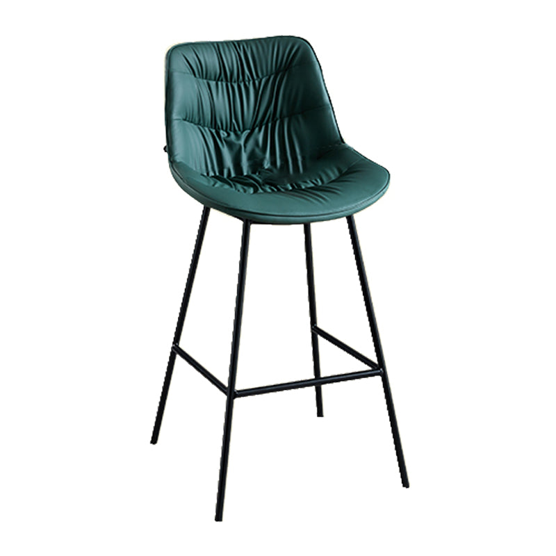 Modern Faux Leather Counter Stool Low Back Bar Stool with Footrest