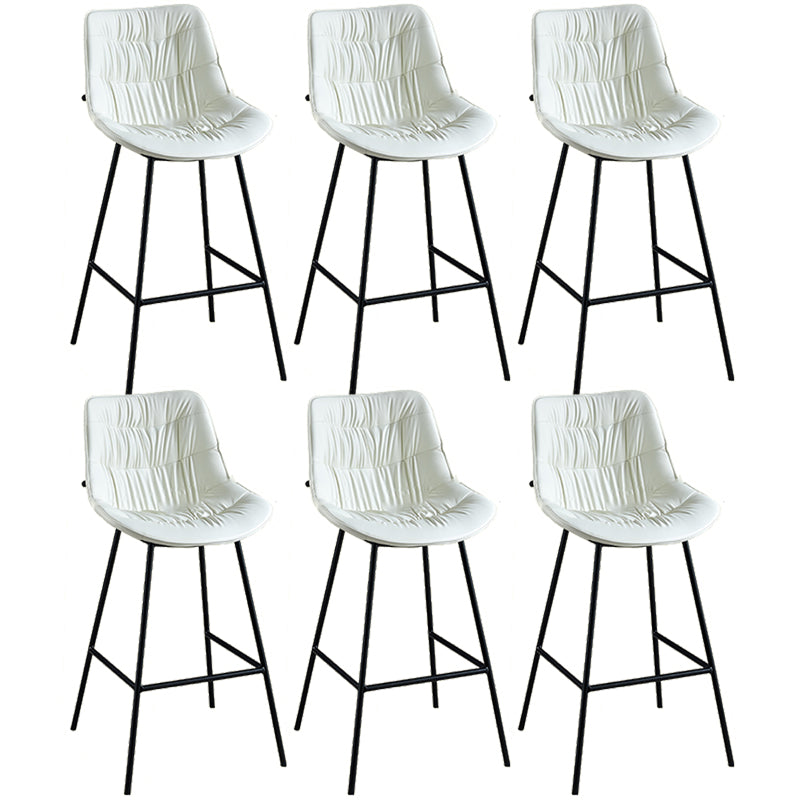 Modern Faux Leather Counter Stool Low Back Bar Stool with Footrest