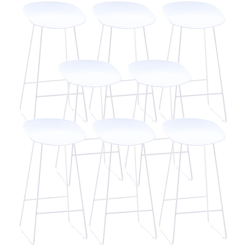 Contemporary Plastic Armless Bar Stool Low Back Bar Height Stool with Metal Frame
