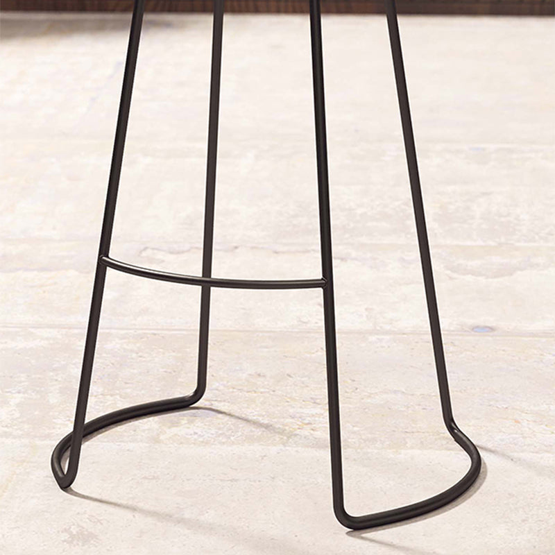 Contemporary Solid Wood Counter Stool Saddle Seat Bar Stool with Footrest