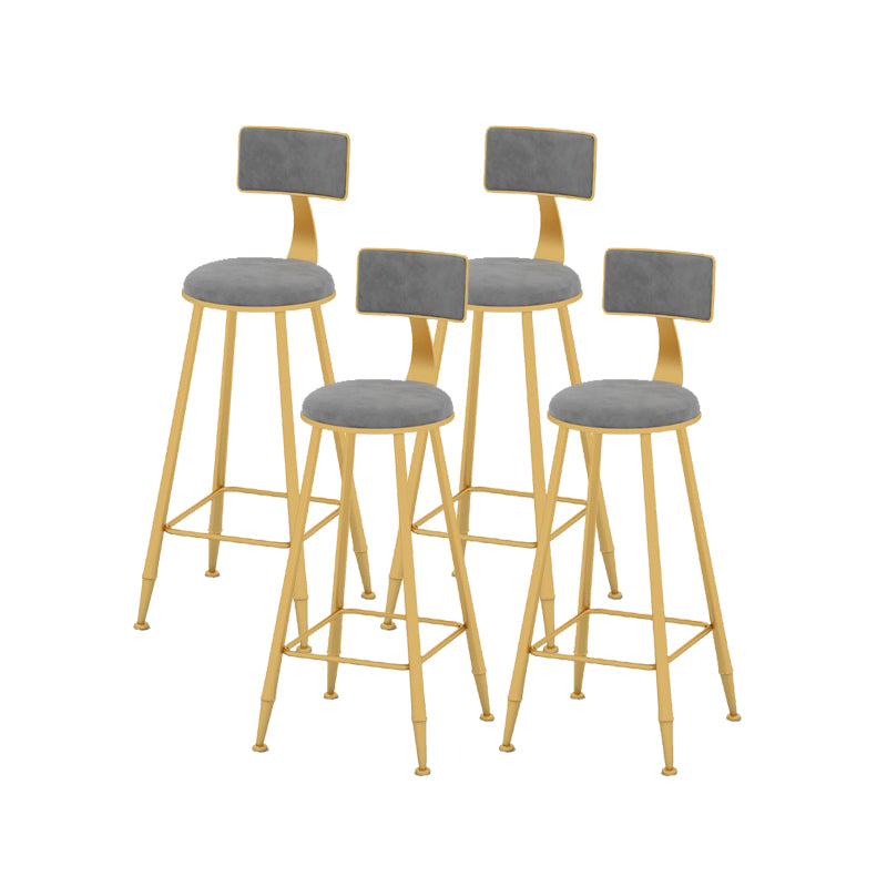 Scandinavian Upholstered Counter Stool Round Bar-height Bar Stool for Indoor