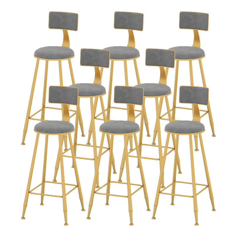 Scandinavian Upholstered Counter Stool Round Bar-height Bar Stool for Indoor