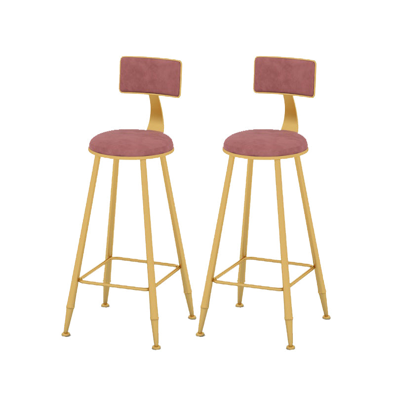 Scandinavian Upholstered Counter Stool Round Bar-height Bar Stool for Indoor
