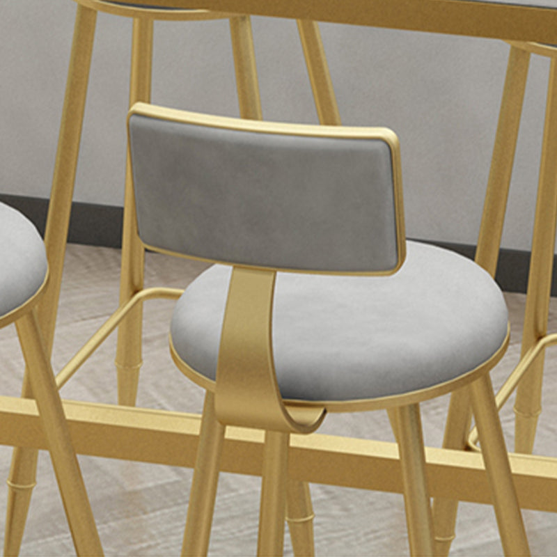 Scandinavian Upholstered Counter Stool Round Bar-height Bar Stool for Indoor