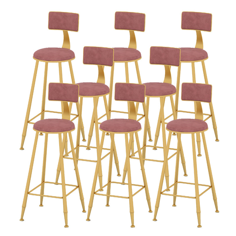 Scandinavian Upholstered Counter Stool Round Bar-height Bar Stool for Indoor