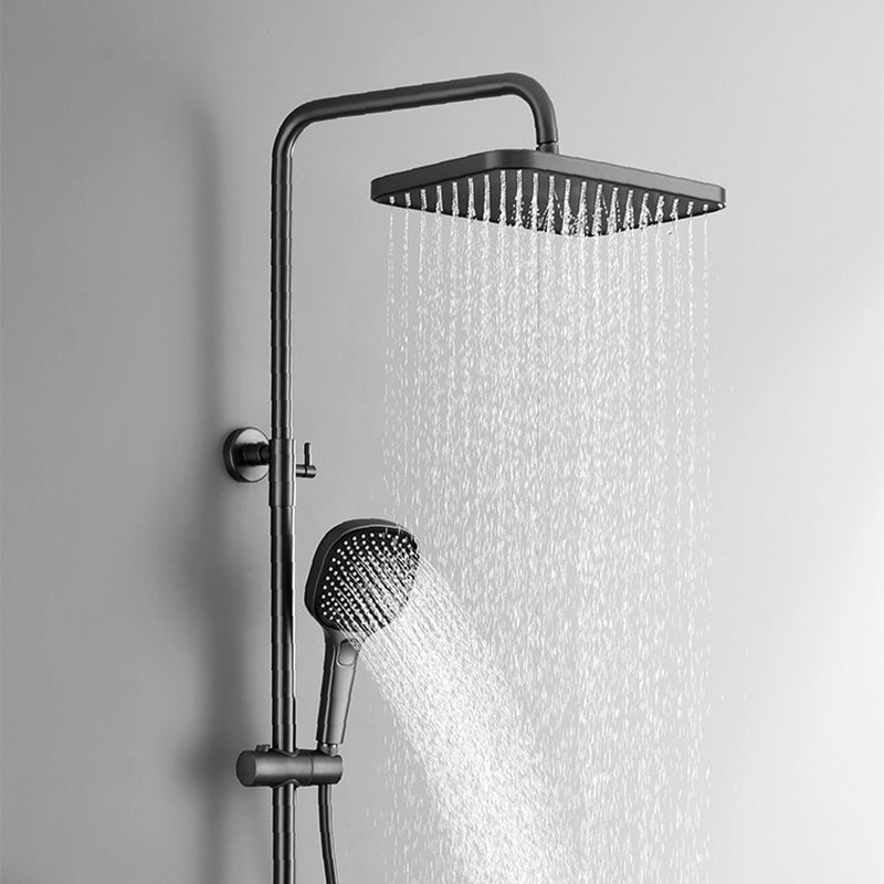 Contemporary Shower System Dual Shower Head Slide Bar Thermostatic Wall Mounted Shower Set