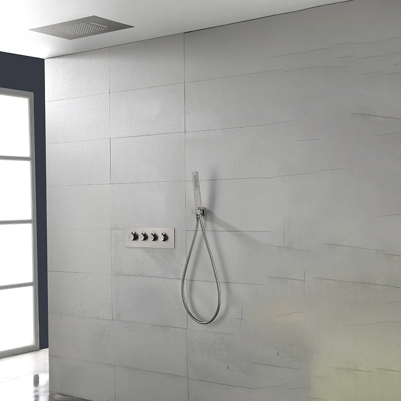 Ceiling Mounted Square Metal Shower Faucet Massage Shower System