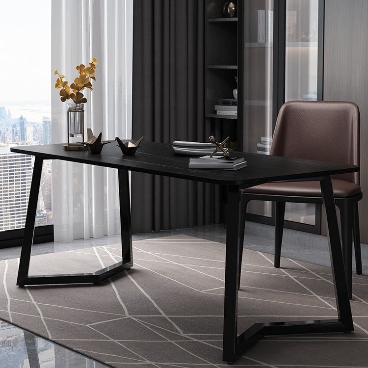 Industrial Rectangular Writing Desk Home Office Desk with Metal Legs