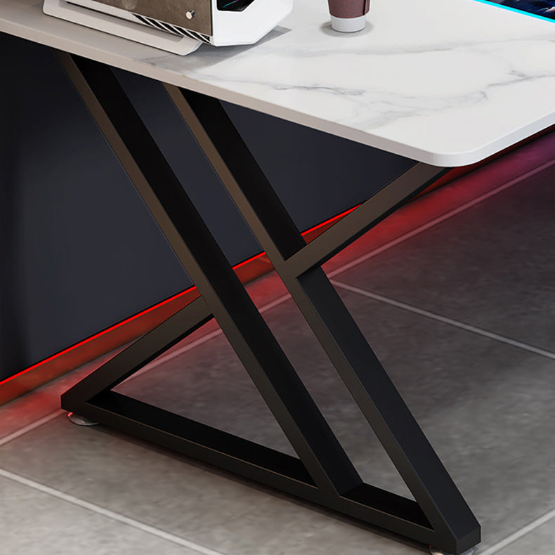 Rectangular Home Writing Desk Modern Style Stone Gaming Desk