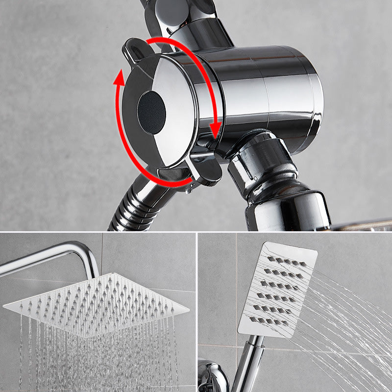 Square Metal Dual Shower Heads Modern Shower with Shower Hose