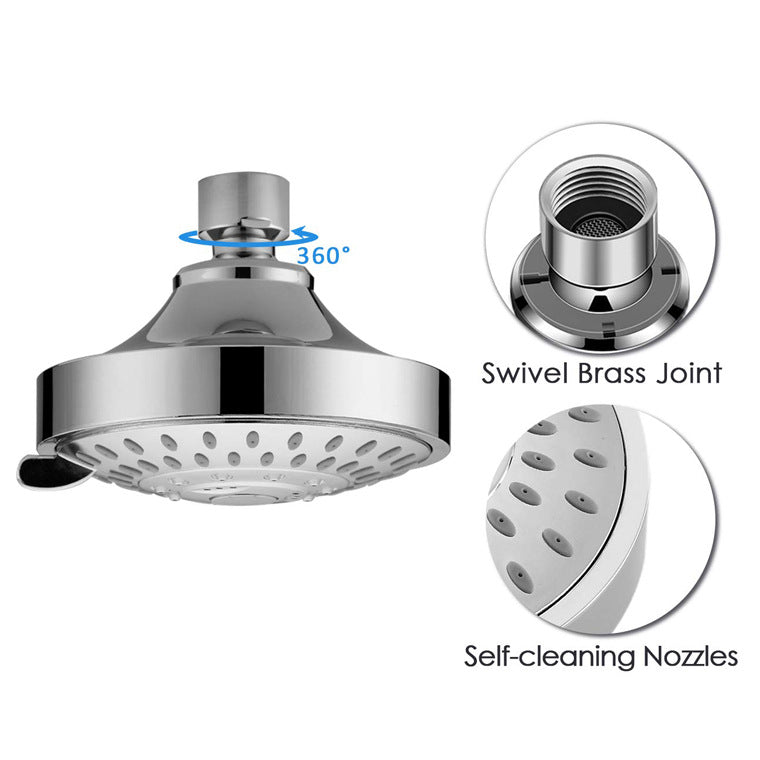 Wall Mounted Metal Shower Head Modern Round Fixed Shower Head