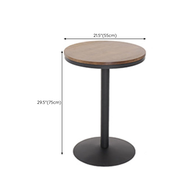 Wooden Fixed Bar Table Black Iron Solid Wood Pub Table for Patio