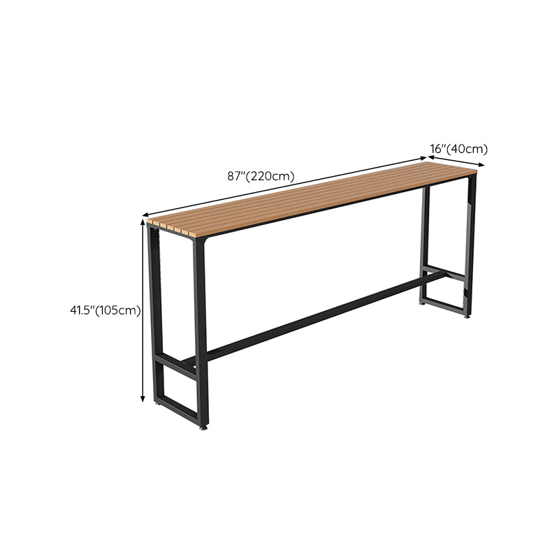 Industrial 41.3"H Bar Table Rectangular Wooden Top Table for Patio