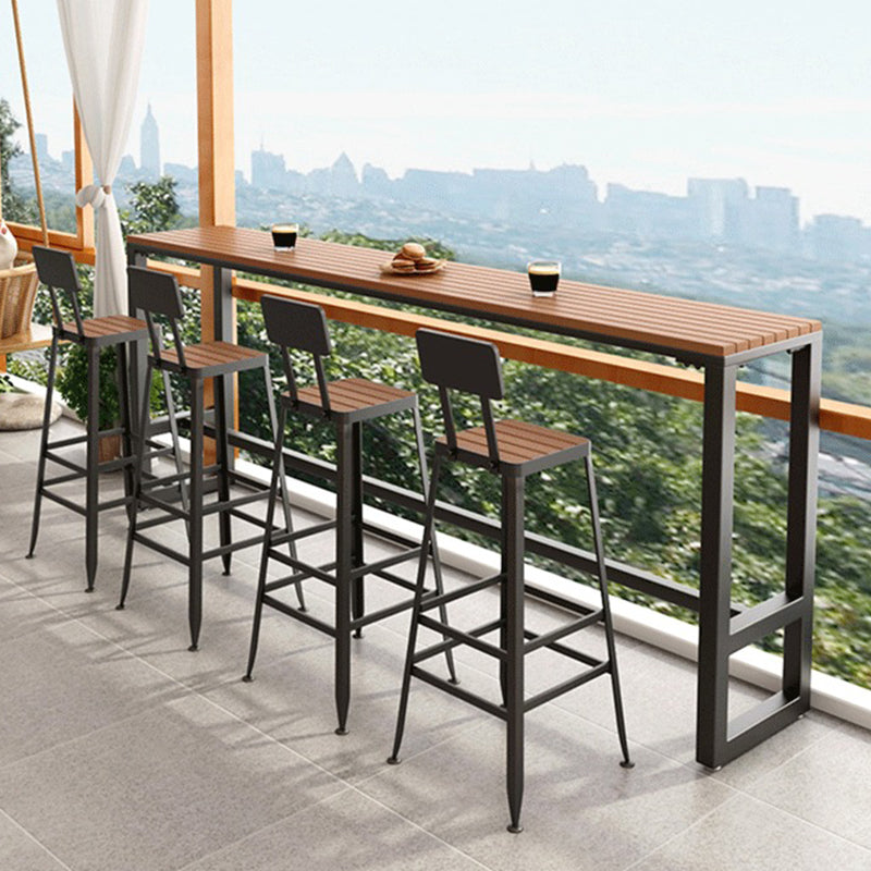 Modern 41.3"H Bar Table Rectangular Wooden Top Table for Bar