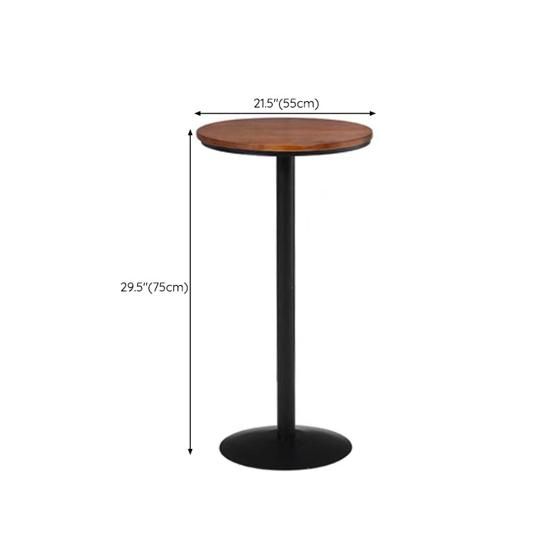 Industrial Metal Base Bar Table Black Iron Solid Wood Patio Bar Table