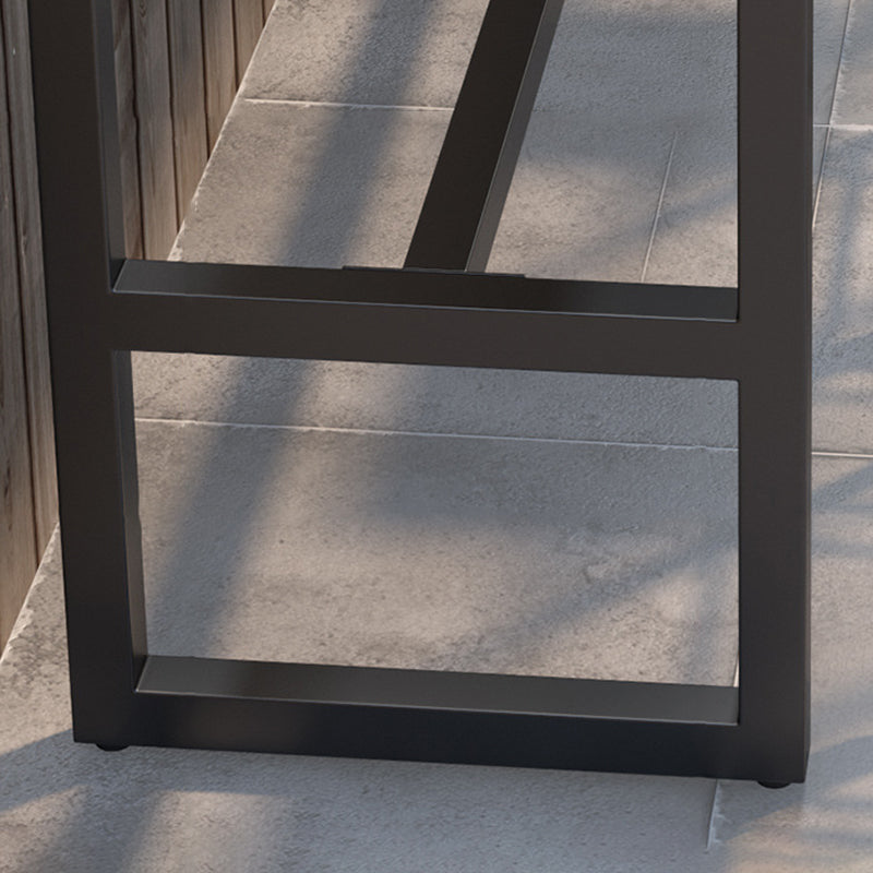 Rectangle Brown Top Bar Table Trestle Base Dining Table for Coffee Room