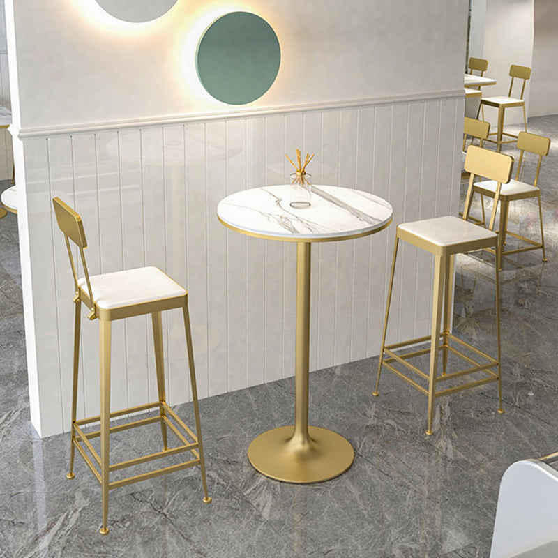 Glam Pub Table Round Pedestal Bar Table for Indoor and Breakroom