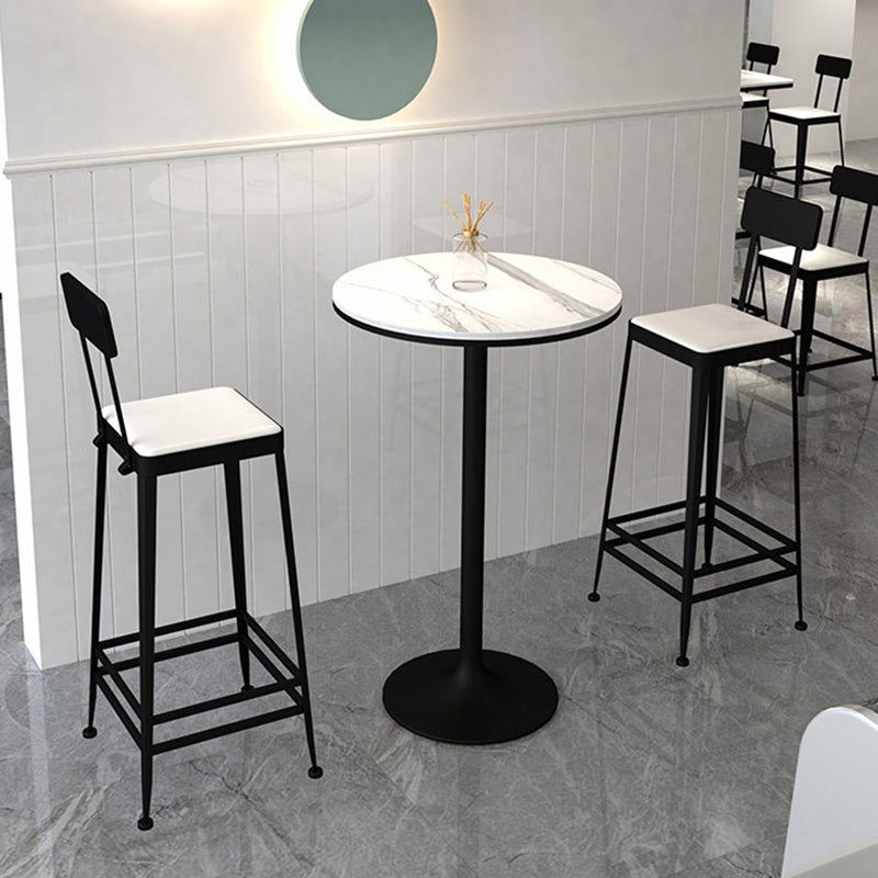 Glam Pub Table Round Pedestal Bar Table for Indoor and Breakroom