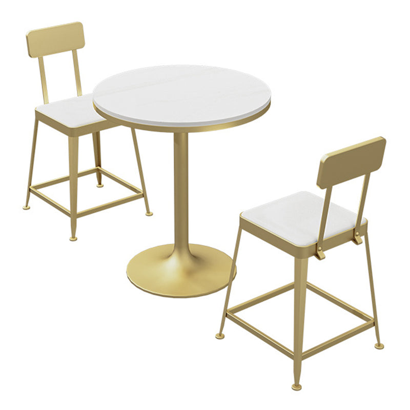 Glam Pub Table Round Pedestal Bar Table for Indoor and Breakroom