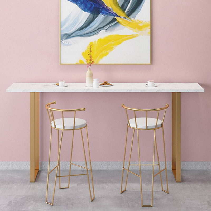 Glam Pub Table Rectangle Bar Height Bar Table for Cafe and Breakroom