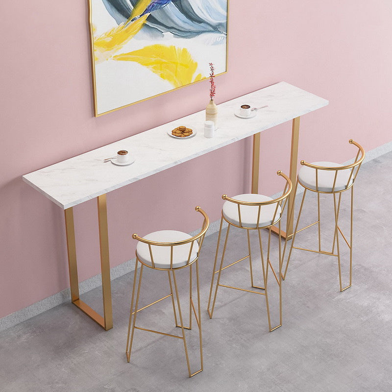 Glam Pub Table Rectangle Bar Height Bar Table for Cafe and Breakroom