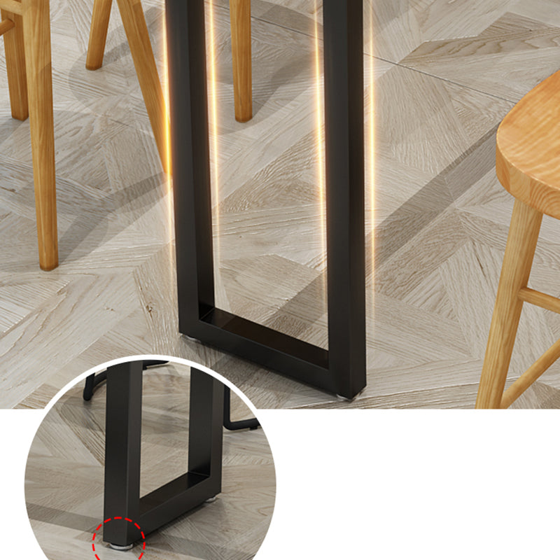 Modern Solid Wood Bar Table Sled Base Dining Table for Kitchen Living Room Coffee Room