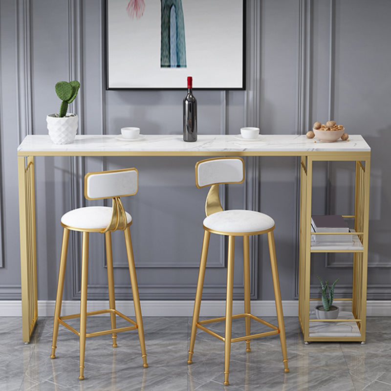 Rectangle Pub Table Glam Style Bar Height Bar Table for Breakroom