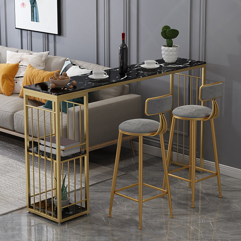 Rectangle Pub Table Glam Style Bar Height Bar Table for Breakroom