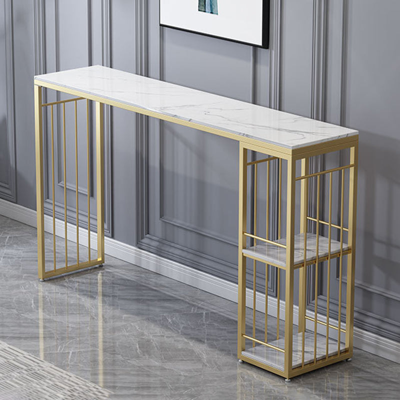 Rectangle Pub Table Glam Style Bar Height Bar Table for Breakroom